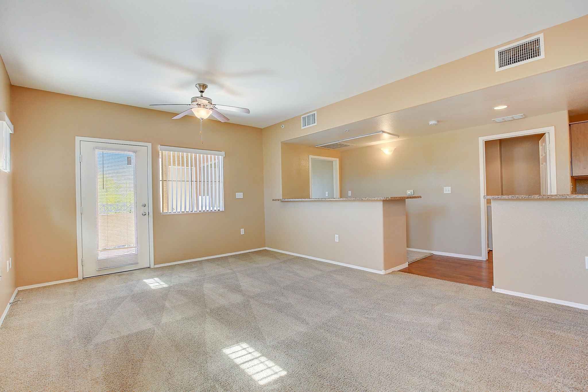 Apartment Livingroom Patio Door Office Space View