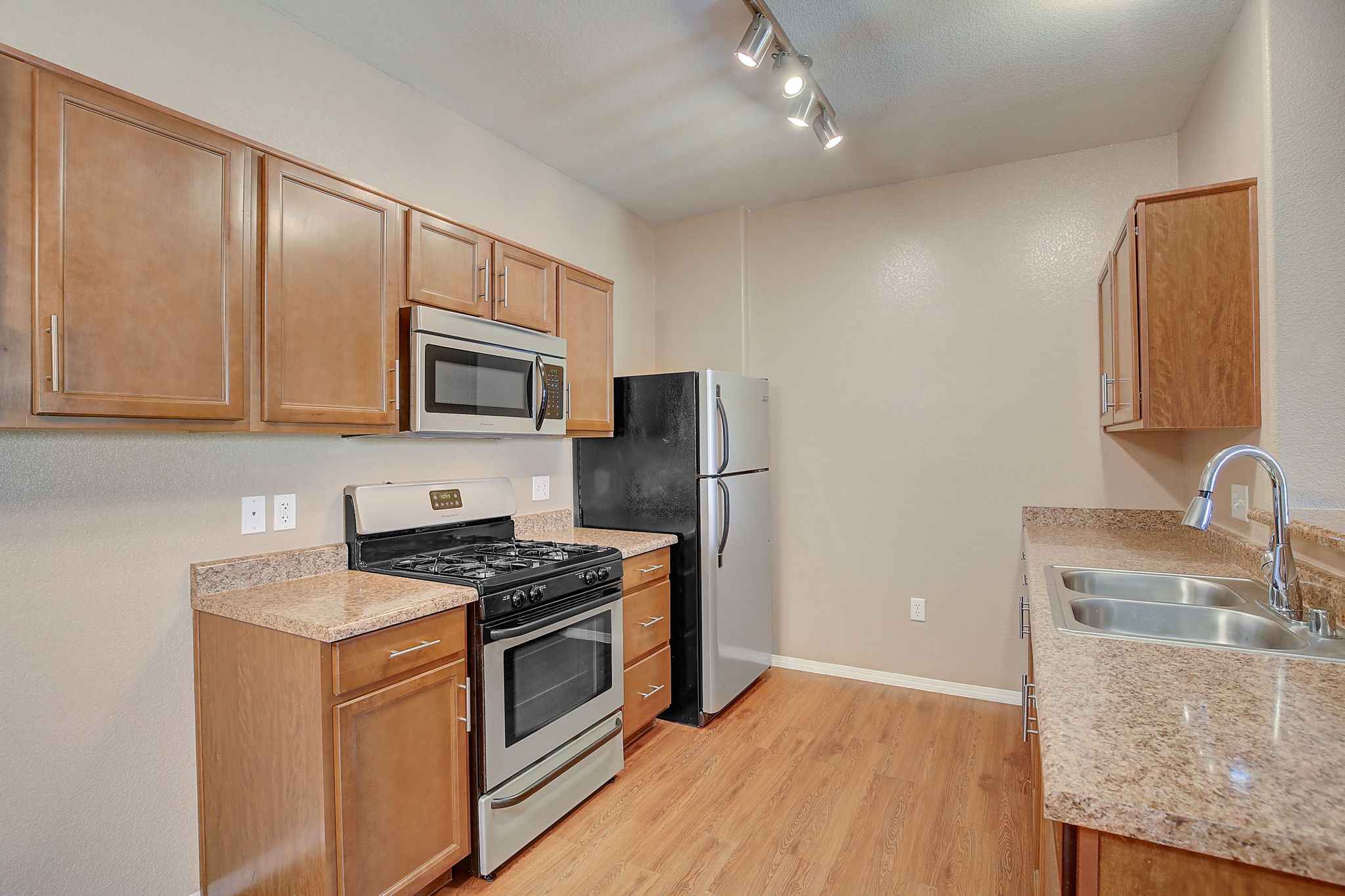 Apartment Oven Top Microwave Counter Fridge