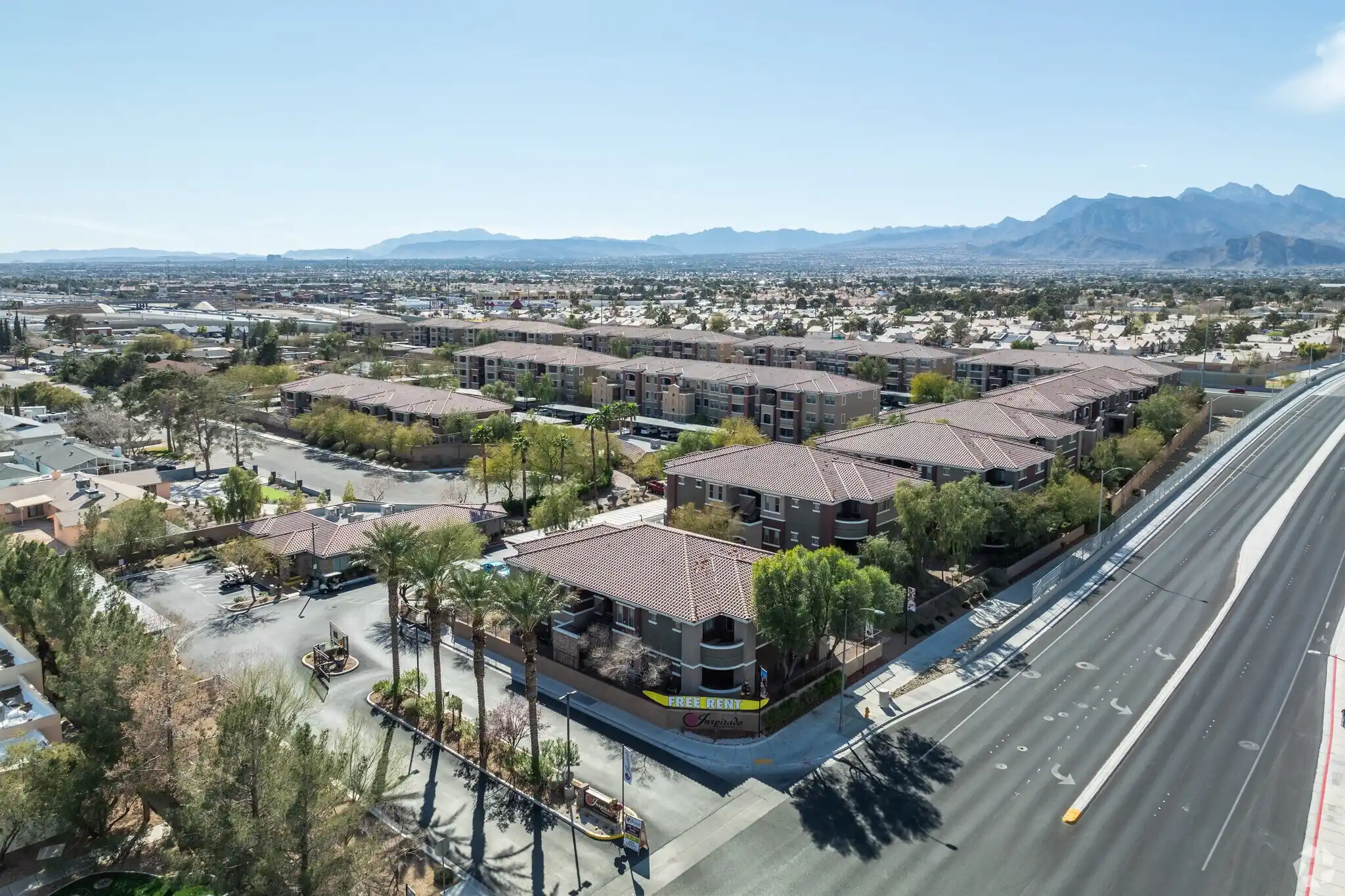 Inspirado Residences Las Vegas NV aerial view of property and surround area