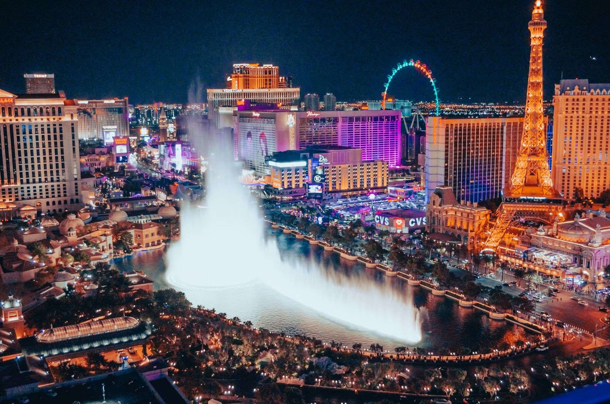 Las Vegas Strip Night Water Show